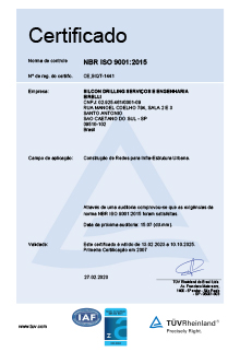Certificado de Conformidade | Silcon Drilling